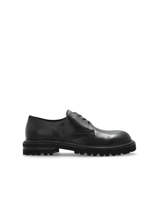 Giorgio Armani Black Leather Shoes for men