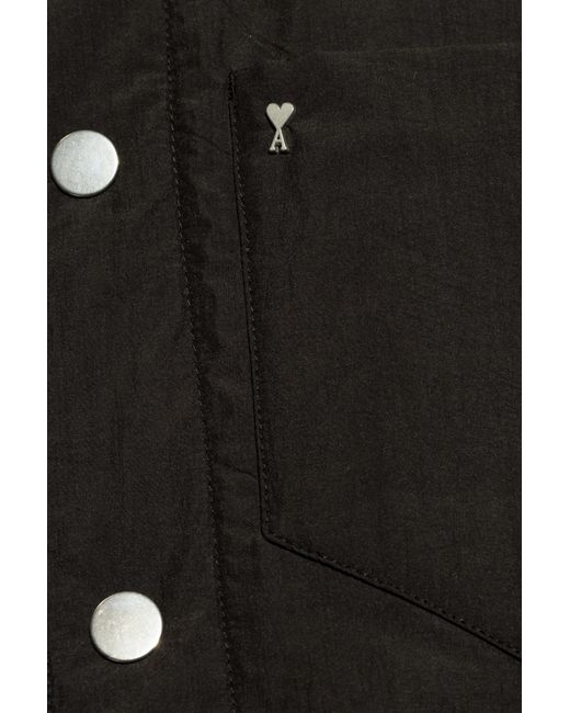 AMI Black Jacket With Logo Detail, for men