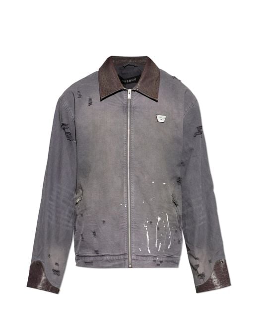 M I S B H V Gray Jacket With A 'Vintage' Effect for men