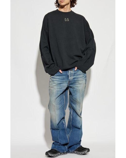 44 Label Group Black Sweatshirt With Logo, for men
