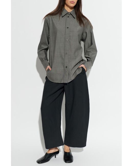 Studio Nicholson Gray Wool Shirt 'Rouen'