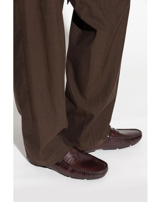 Dolce & Gabbana Brown Leather 'Loafers' Shoes for men