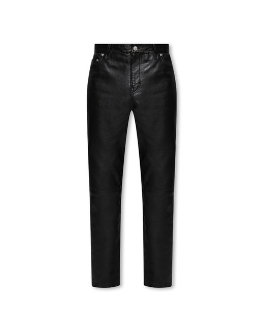 AllSaints Black ‘Lynch’ Leather Trousers for men