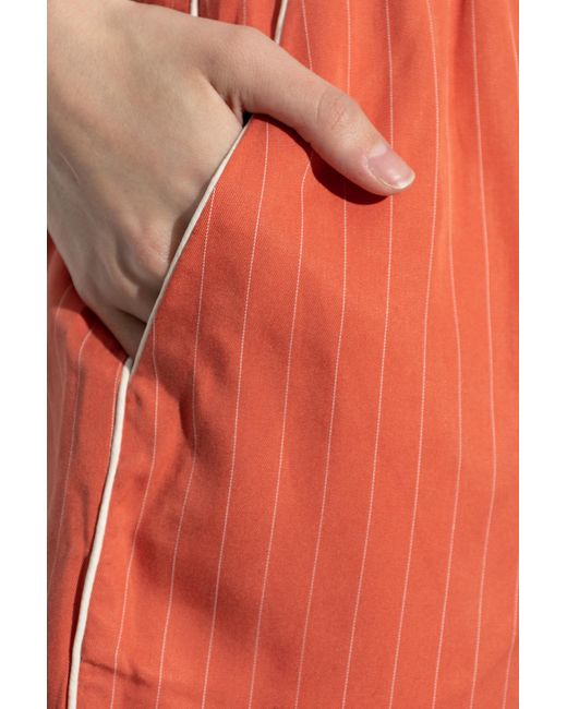 Munthe Orange Striped Pattern Shorts