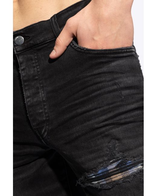 Amiri Black Jeans With Decorative Insert, for men