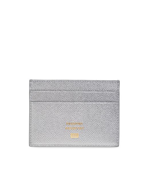 Balenciaga Gray Leather Card Holder With Logo for men