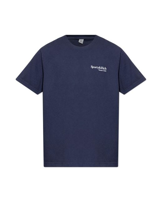 Sporty & Rich Blue T-Shirt From The "Tennis Club" Collection
