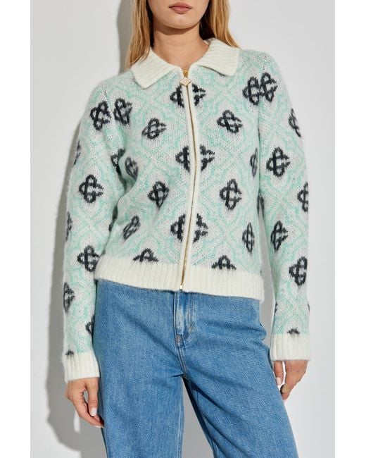 Casablanca Blue Patterned Cardigan