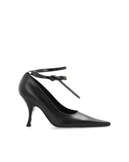 Moschino Black Leather Stilettos