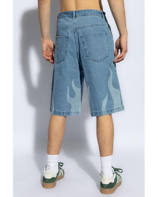 Adidas Originals Blue Denim Shorts for men