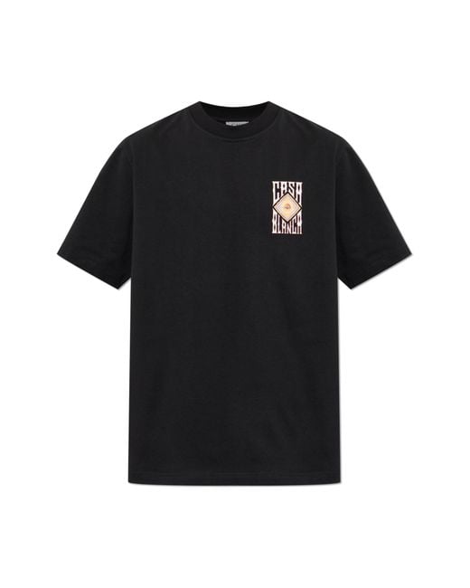 Casablanca Black T-Shirt With A Colorful Print for men