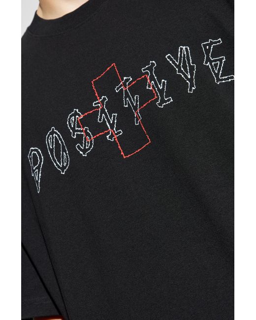 44 Label Group Black T-Shirt With Logo for men