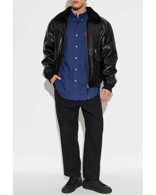 Balmain Black Leather Jacket for men