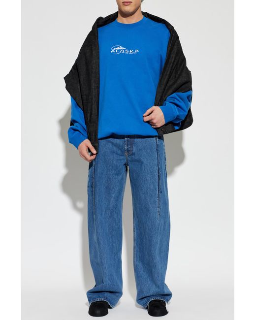 Vetements Blue Sweatshirt With A Crew Neck for men