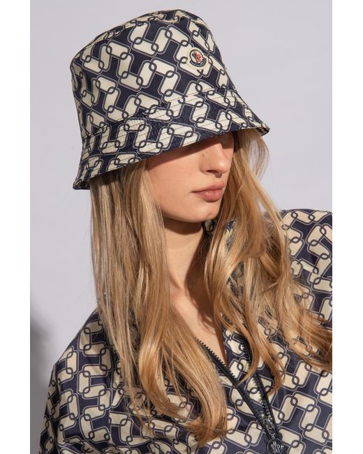 Moncler White Patterned Bucket Hat