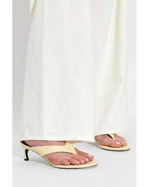 ROTATE BIRGER CHRISTENSEN Yellow Leather Heeled Mules