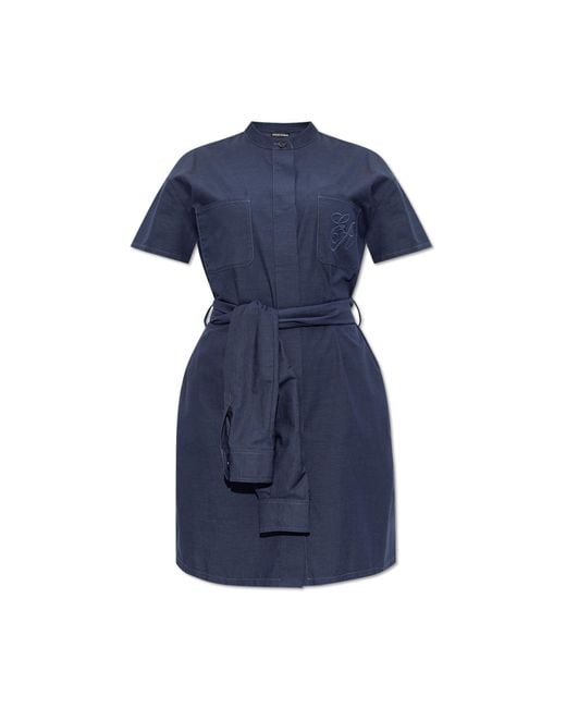 Emporio Armani Blue Shirt With Logo