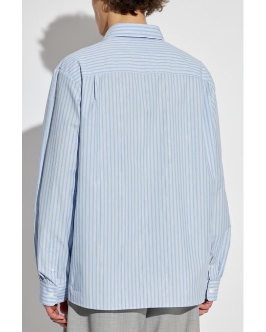 A.P.C. Blue Shirt With Stripe Pattern for men