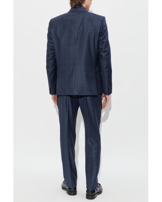 Paul Smith Blue Checked Pattern Suit for men
