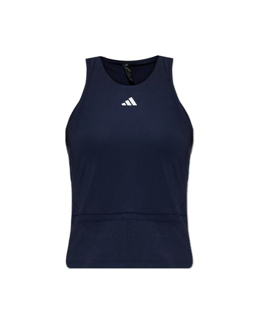 Adidas Originals Blue Top With Printed Logo