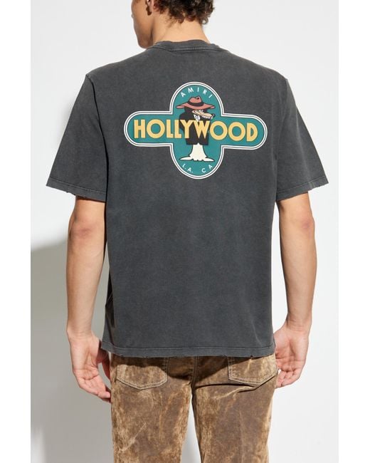 Amiri Gray T-Shirt With A Colorful Print for men