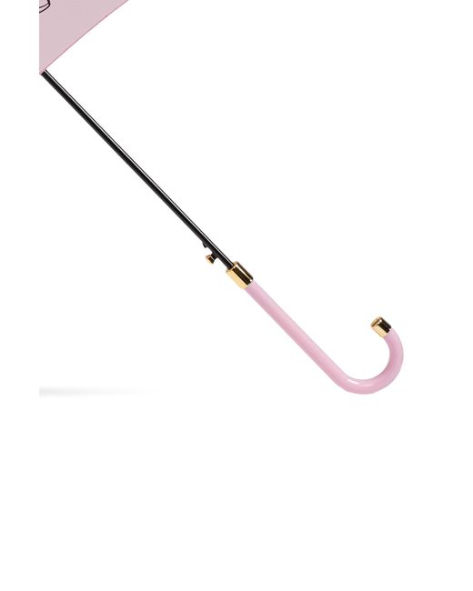 Moschino Pink Parasol With Logo