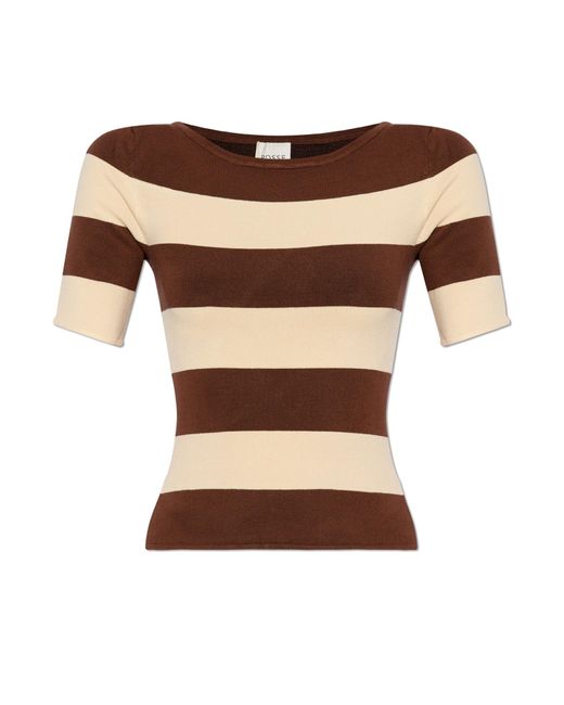 Posse Brown Striped Pattern Top 'theo',