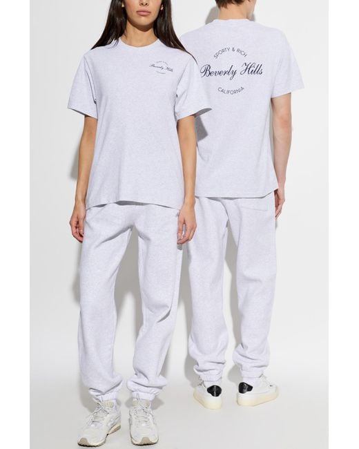 Sporty & Rich White T-Shirt With Print