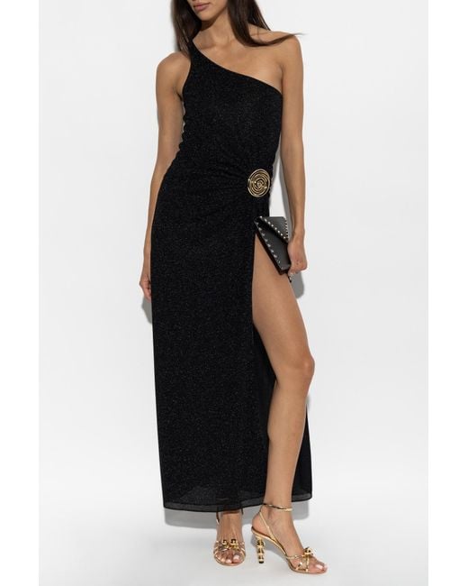 Oseree Black Dress With Lurex Thread