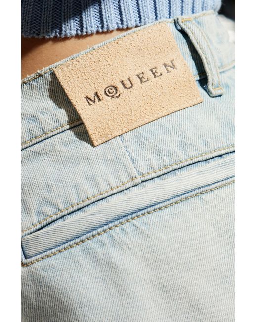 Alexander McQueen Blue Denim Shorts for men