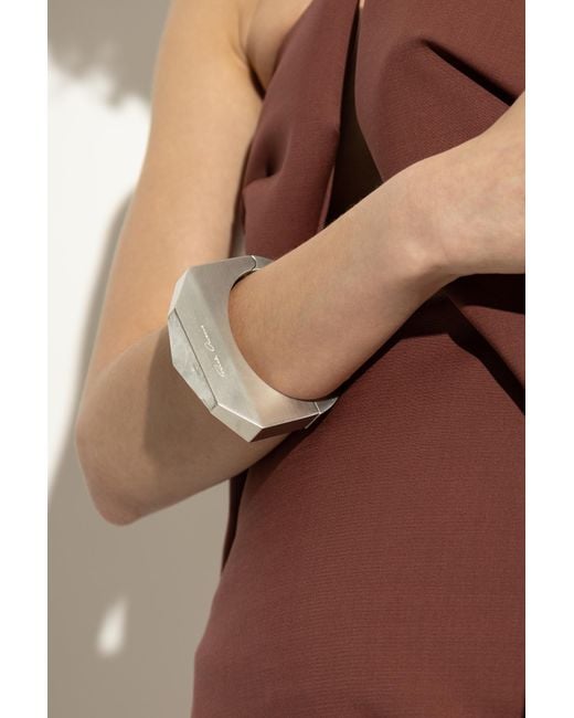 Rick Owens Gray Bracelet With Logo