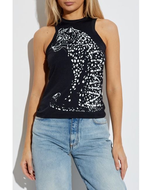 Balmain Black Top With Animal Motif
