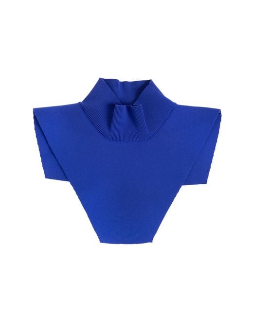 Jil Sander Blue Asymmetric Neck Warmer
