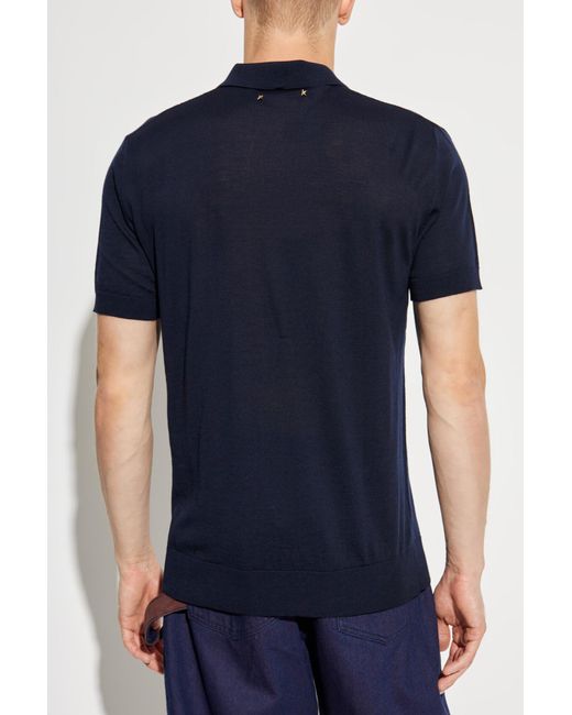 Golden Goose Deluxe Brand Blue Wool Polo for men
