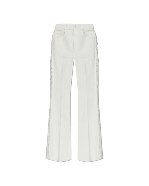 McQueen White Jeans With Raw Finish