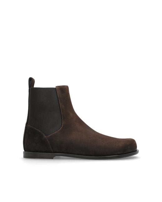 Fendi Black Suede Ankle Boots 'Ff Squared' for men