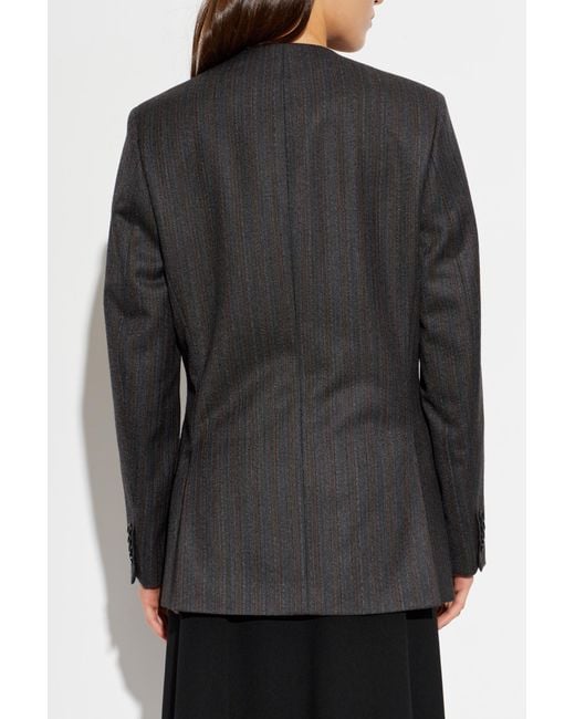 Jil Sander Black Herringbone Pattern Blazer