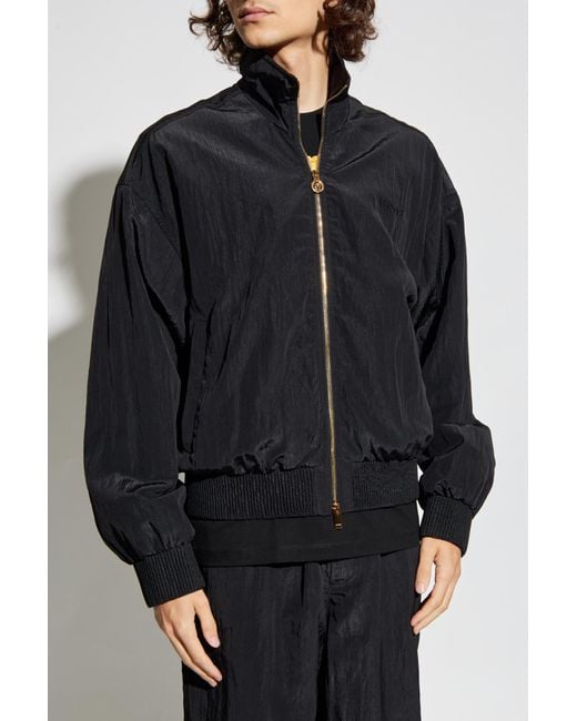 Versace Blue Lightweight Jacket With Stand-Up Collar for men