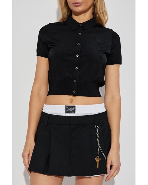 T By Alexander Wang Black Short-Sleeved Cardigan