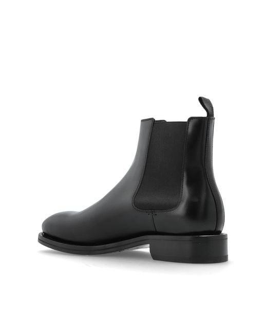 DSquared² Black Leather Ankle Boots for men