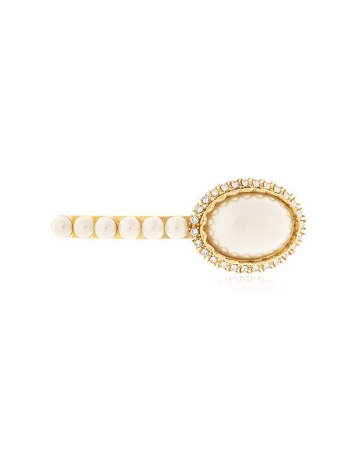 Dolce & Gabbana Metallic Hair Clip With Glass Pearls