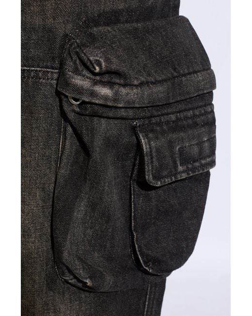 DIESEL Black 'd-fish-cargo-s' Jeans, for men