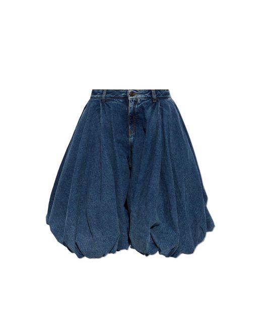 Balenciaga Blue Denim Skirt-Shorts