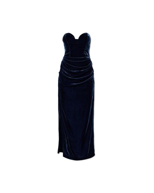 ROTATE BIRGER CHRISTENSEN Blue Velvet Dress