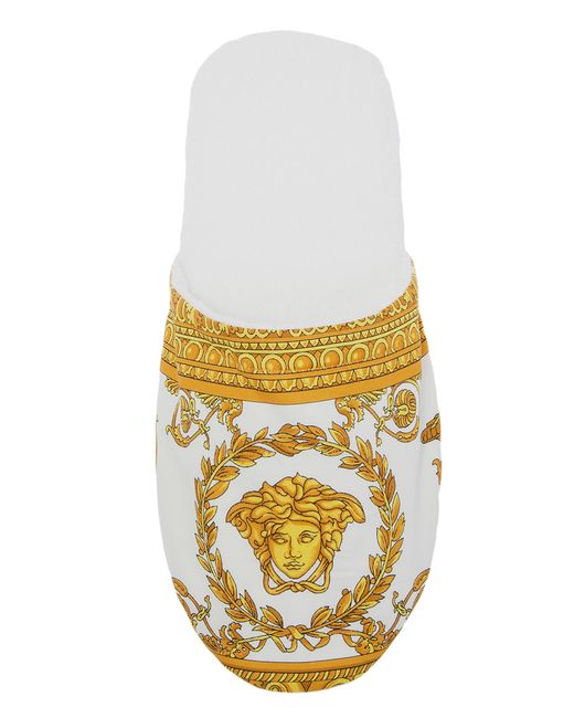 Versace Metallic Baroque Print Slides for men