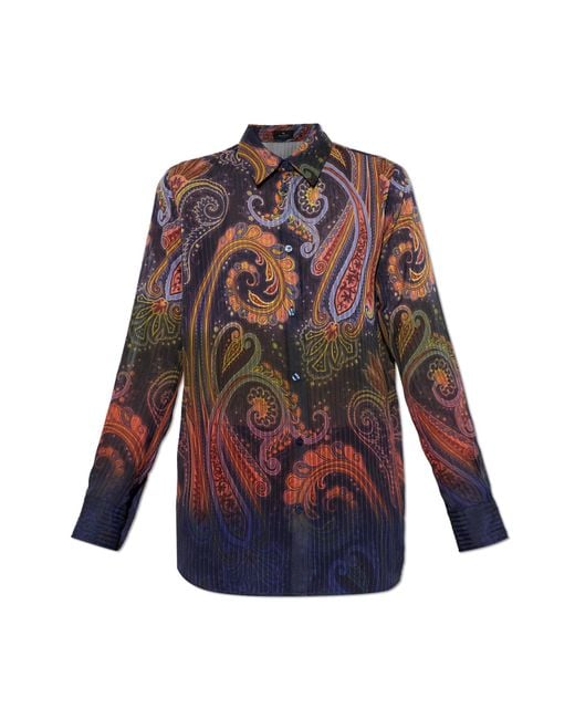 Etro Blue Patterned Shirt