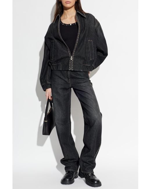 Versace Black Jeans With Shimmering Appliqués
