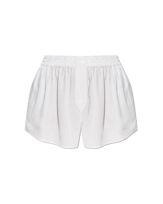 T By Alexander Wang White Striped Pattern Shorts