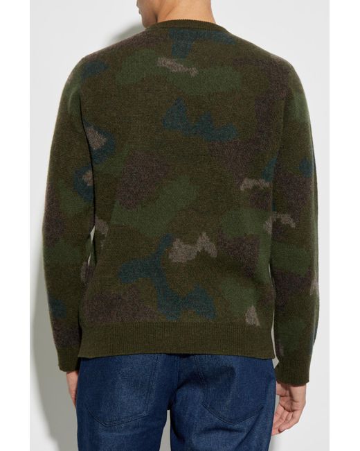 Woolrich Green Sweater With Camo Pattern for men