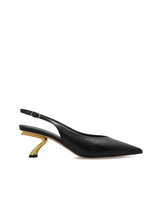 Ferragamo Black Leather Heeled Shoes "Cleya"
